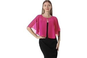 HOTSHAWL Chiffon Capelet Soft capes Shawls and Wraps for Evening Dress Wedding Cape 1920s shawl accessories for women flapper Cover Up