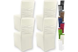 Gräfenstayn 4 Pezzi Stretch coprisedia Victoria - schienali Rotondi e angolari - Pacchetto VANTAGGIOSO - vestibilità bielastica con Guarnizione Oeko-Tex Standard 100: "Fiducia certificata (Crema)