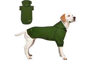 Kickred Soft Dog Sweatshirt with Hat and Leash Hole, Fashion Pullover for Large Dogs (M, Green)