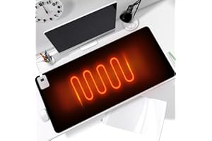 Delamiya Tappetino da scrivania riscaldato, 60 x 36 cm, tappetino per mouse con 3 livelli di calore con funzione riscaldamento e 4 ore, spegnimento automatico, impermeabile, per lavoro d'ufficio/casa
