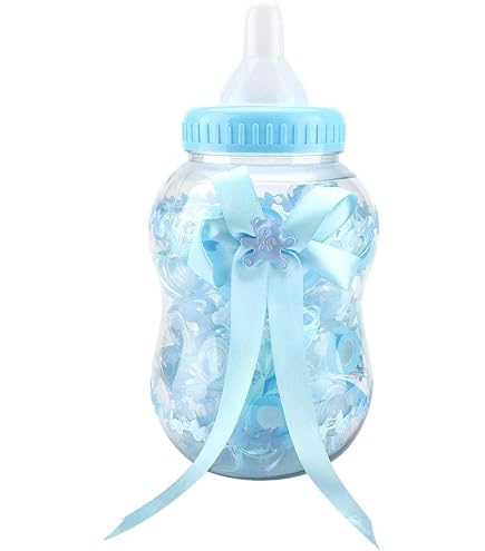 Süßigkeiten-Fläschchen Set – 24 Stück Mit Mini-Schnuller, Für Babyparty, Taufe & Geburtstag In Rosa/blau