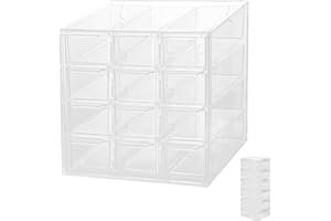 FLEARITZO Organiseur de bureau - Boite Rangement Bureau - Boîte de Rangement Plastique Organisateur avec 12 Tiroirs Amovibles pour Jouets, Bijoux, Perles, Outils, Bijoux, Maquillage, Épingles, Médicaments, Vis