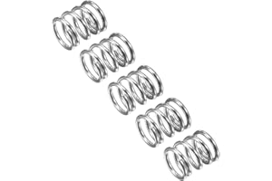 QUARKZMAN Ressort de Compression 5Pcs en Acier Inoxydable 304, 8mm OD, 1mm Fil Taille, 10mm Libre Longueur, Ton Argenté