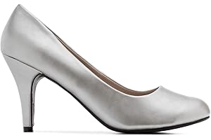 Andrés Machado - Eleganti décolleté retrò per Donna/Adolescente per L'Estate e l'inverno - AM.422 - Punta Arrotondata in Ecopelle - Tacchi Medi Sottili - Taglie della EU 32 a la 46