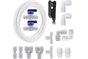 HUAZIZ Manguera de Suministro de Agua Universal de 5 M, Kit de Conector de Manguera de Refrigerador de 3/8 ", Tubo de Filtro, Piezas y Accesorios de Refrigerador Europeo/Americano