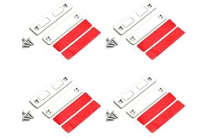 Stora magnetiska spikar, 4 stycken, extra starka dörrmagneter för skåpdörrar inkl. magnet, självhäftande kuddar och skruvar, tillförlitlig magnetstängning, skåp, låsplåt-set för möbler och skåpdörr