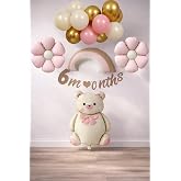 Retro 6Months Half Year Old Daisy Themed Baby Girl Concept Birthday Set