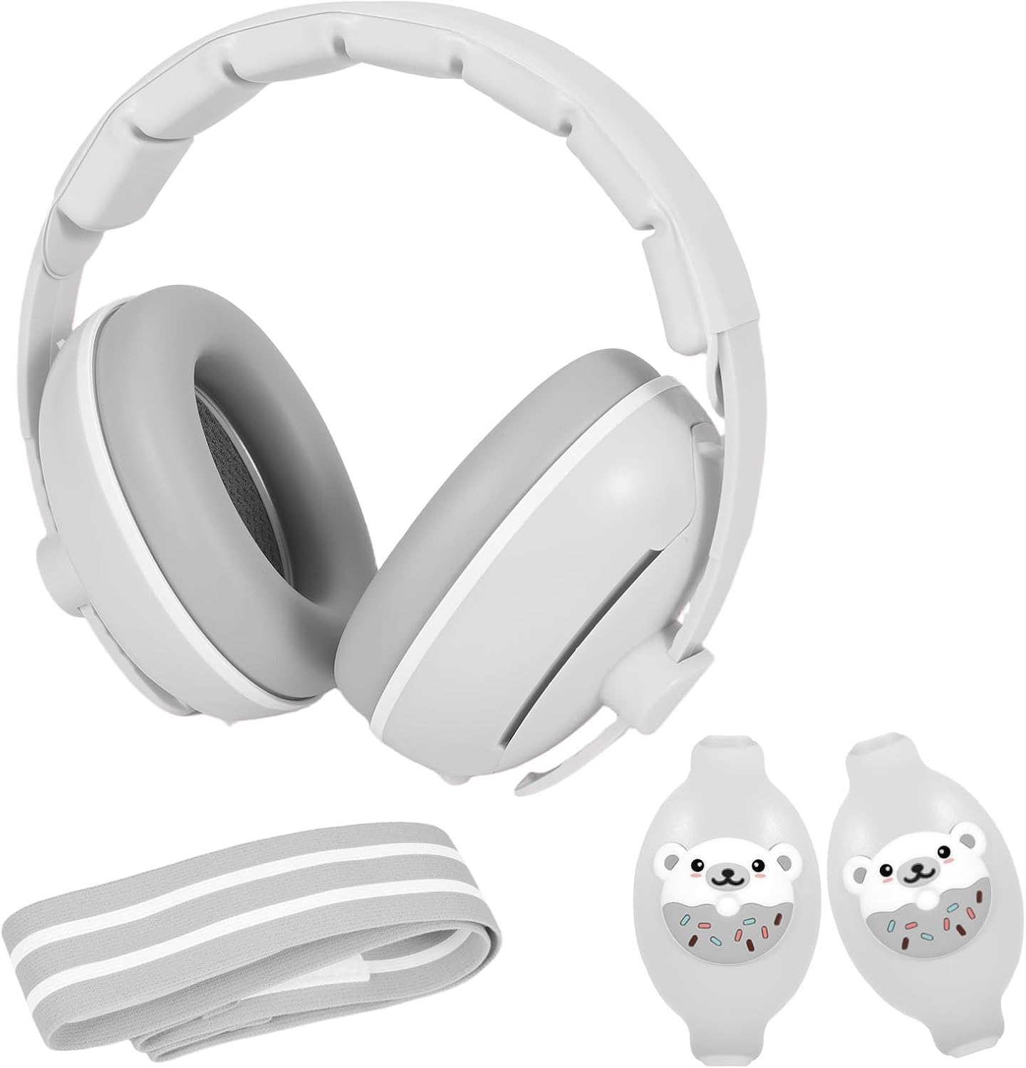Vexaflow Cascos Bebe Antiruido, Con Bolsa de Transporte, para Sueño y Viajes, Protectores Auditivos Ajustables para Bebé y Niños de Hasta 48 Meses, Reducción de Ruido hasta 25dB