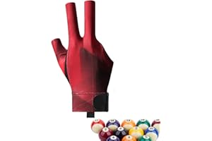 Genikeer Billiard Cue Pool Gloves, Elastic 3 Finger Gloves, Anti Slip And Breathable Pool Cue Glove, Right Hand Open Three Finger Spandex Glove, Billiard Shooters Sports Accessories