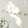 Porte-Manteau Mural Blanc Avec 4 Crochets - Fixation Adhésif Ou Vis Pour Entrée, SdB, Chambre