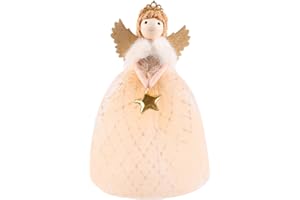 ‎FZQBEY Weihnachtsengel Baumspitze, Christbaumspitze Engel Figuren, Weihnachtsbaumspitze Engel, Christbaumschmuck, Weihnachtsbaum Deko, Tannenbaum Spitze Baumschmuck Engel Weihnachtsdeko (Golden)