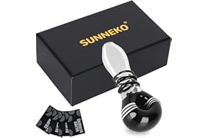 SUNNEKO Pipa de Vidrio de 7 Agujeros, Cuchara de Vidrio Diseño Elegante, Hermoso, Compacto y Liviano, Resistente al Calor - Regalo Para Coleccionistas, Aficionados y Padres