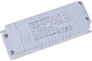 YAYZA! 24V 12W Dimmable LED Transformer, IP44 Driver, 240V AC to 24V DC 500mA Low Voltage PSU for LED Strip Lights, Cabinet Lights and Bulbs (1-Pack)