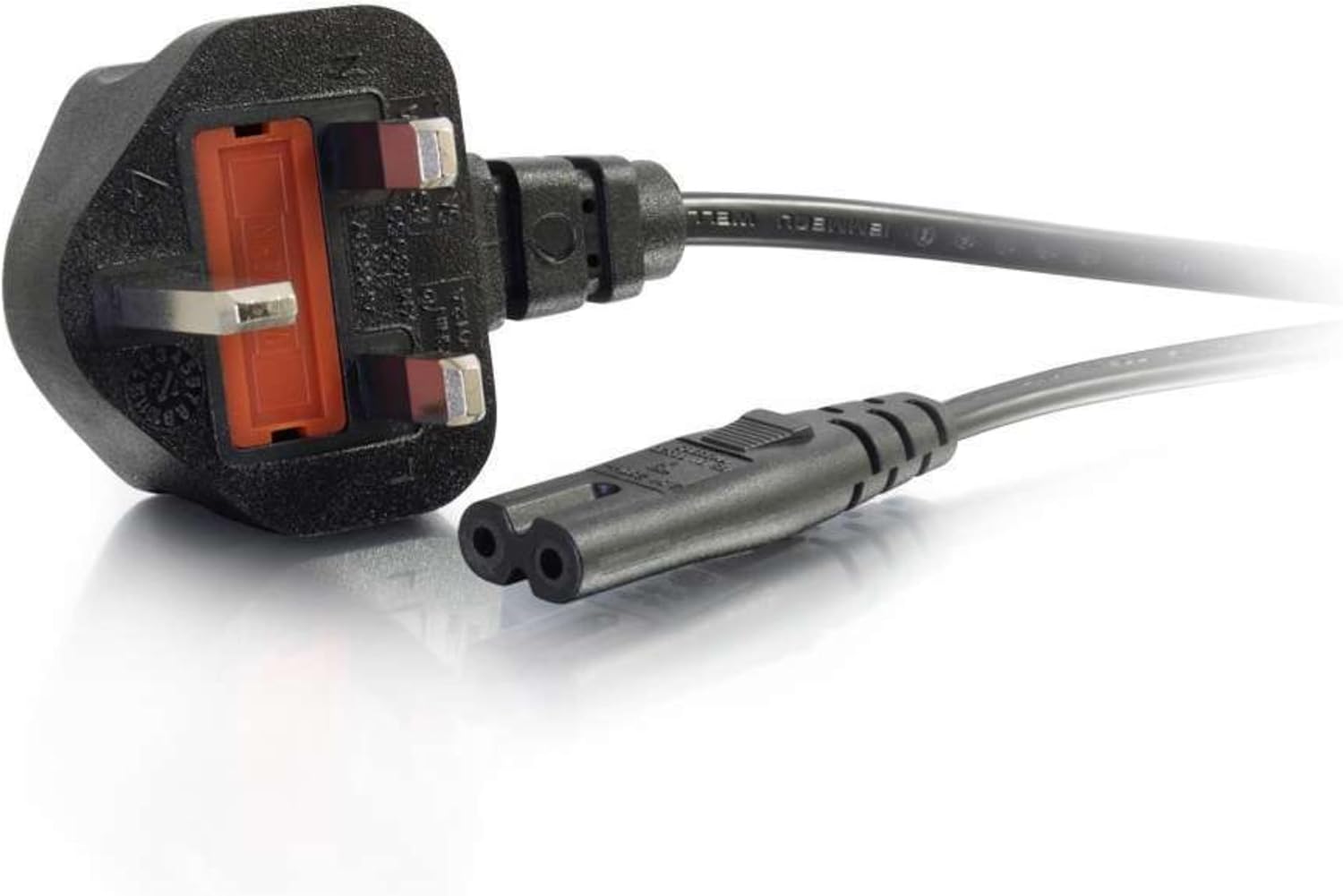 C2G 80612 2m C7 Power Cable (BS1363 to IEC 60320C7) Power Cord, Black