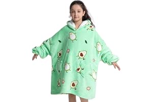 Wenlia Sherpa Hoodie Sudadera Manta para Adultos y Niños, Sudadera con Capucha Talla única, Elegante Manta usable con Bolsillos para Mujeres, Hombres, Adolescentes, Niños Pequeños