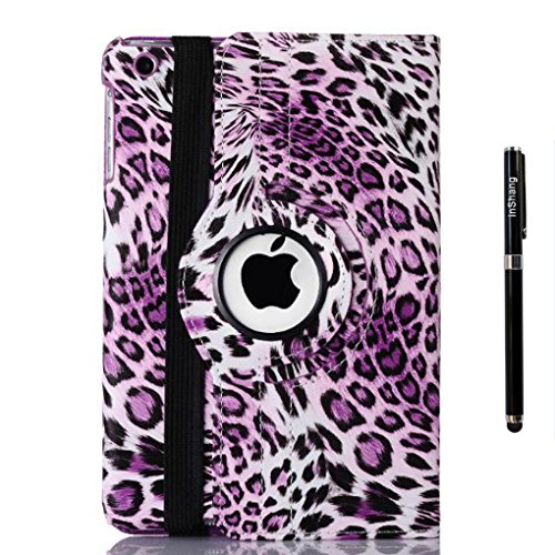 inShang Hülle für Apple ipad mini 3 mini 2 mini 1, Edles PU Leder Tasche Hülle Skins Etui Schutzhülle Ständer Smart Case Cover für Tablet iPad, Super Automatische Einschlaf-/Aufwach funktion, 360 Grad rotierende + inShang Logo hochwertigen Stylus Eingabestift Stift