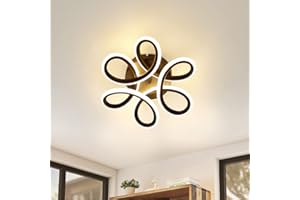 ‎HOMEFIRE Homefire Deckenlampe LED Deckenleuchte Schwarz Klein Flurlampe 17W Küchenlampe Modern Warmweiß Schlafzimmerlampe 3000K Geometrie Design Lampe für Flur Eingang Schlafzimmer Wohnzimmer Küche Studio