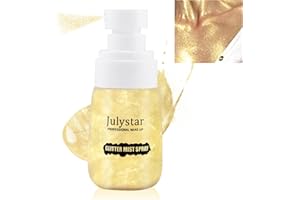 Jutqut Gold Glitter Spray für Haar, Körper und Kleidung - Kosmetischer Schimmer-Highlighter für Gesicht und Karneval (Gold)