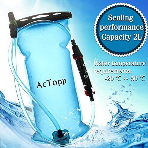 AcTopp Trinkblase 2L/3L Trinkbeutel FDA genehmigt lecksicher Trinkbeutel Hydration Pack Wasserreservoir Trinksystem für Rucksack für Radfahren Rucksackreisen Wandern Camping Klettern - 3