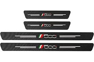CWWHY 4 Pezzi Battitacco in Fibra di Carbonio per Fi-at 500 500X 500L TIPO PUNTO BRAVO PANDA STILO, pedane, Protezione Esterna del battiscopa del davanzale della Porta Car Styling Accessori