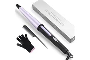 Ferro per Arricciacapelli, JAETON 13-25mm Ferro Conico Piastra Arricciacapelli Professionale in Ceramica Piastra per Capelli per boccoli e ricci stretti (Viola)