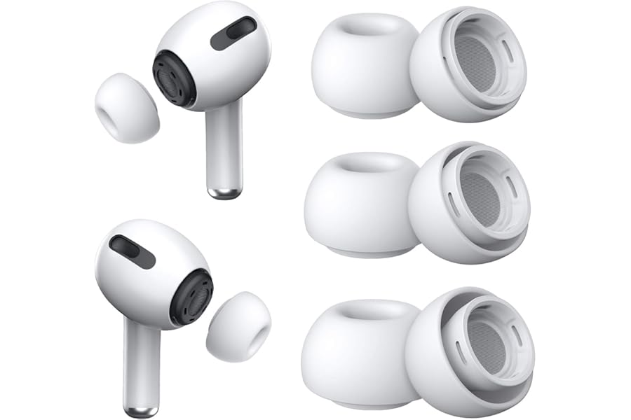 Replacement Ear Tips for Airpods Pro 1st & 2nd Generation, Strong Noise Cancellation, with Portable Storage Box, Fit in The Charging Case(3 Pairs, S/M/L)