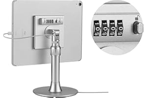 BONGBINGBOO Supporto per iPad per chiosco antifurto, blocco password modificabile, supporto per display e supporto per tablet per punti vendita al dettaglio sicuro, per tablet da 6"-13".