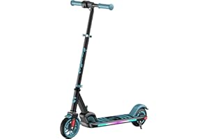 ‎SMOOSAT SmooSat E9 Apex Elektroroller für Kinder, Bluetooth-Musiklautsprecher, Bunte Regenbogenlichter, LED-Anzeige, einstellbare Geschwindigkeit und Höhe, Faltbarer E-Scooter für Kinder ab 8 Jahren