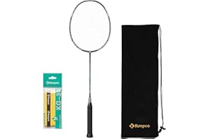 KUMPOO Badminton Racket Professional | Carbon Fiber Badminton Racket Set with Grip&Bag Pro Badminton Racquet Lightweight for Beginner, Intermediate Players Outdoor Games
