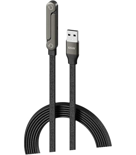 Sideways Phone Charger – Caricatore 2 In 1 Con Supporto Integrato, Cavo USB C 240 W, Ricarica Rapida Da 1,5 M Per Smartphone E Tablet