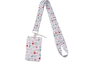 VZUHSW Porta Badge con Cordino da Collo, Moschettone e Portachiavi Estraibile - Ideale per ID Cards e Telefono Cellulare - Adatto per Medici, Infermieri, Uffici, Scuole, Donna e Uomo - Set 1 Pezzo,