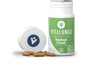 VITALUNGA HIGH QUALITY LIFE Detox Fegato con Curcuma e Piperina+Cardo Mariano+Ashwagandha+Acido Alfa Lipoico Forte Anti Radicali Liberi Stress Infiammazioni 60 Capsule Vitalunga