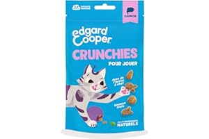 Edgard & Cooper friandises pour Chat, crunchies au Saumon (1x50g), sans céréales, Riches en Viande fraîche, avec Herbe à Chat, ingrédients naturels, sans Sucre ajouté