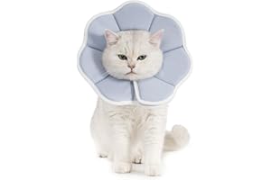 Avont Soft Cat Recovery Cone Collar, Adjustable Lightweight Kitten E-Collar for Small Dogs, Comfortable Neck Donut Stop Licking Scratching After Surgery -Grey(S)