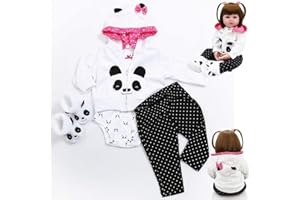 scnbom Reborn Baby Dolls Clothes for 17-22 inch newborn babies Girl Outfits Accesories (Aaliyah 4pcs Set)