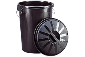 DENOX 13250 Poubelle industrielle avec couvercle Plastique Noir 50 L