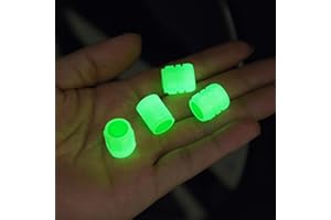 MOMOTOU Lot De 4 Bouchons De Valve De Pneu en Plastique Lumineux Universels Qui Brillent dans Le Noir pour Voiture, VéLo, Moto (Vert)