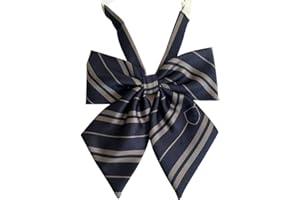 PIUMOJ Noeud Papillon Uniforme, Jk Uniforme Cravate, Noeud de cravate pré-noués, Noeud papillon réglable pour filles, Harry Tie, Uniforme scolaire Cosplay Costume Halloween Christmas Party, Rayé