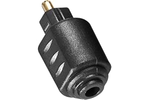 BestPlug Audio Adapter, 3,5mm Mini Klinke Buchse Kupplung weiblich auf Opto Toslink Stecker männlich vergoldet, Schwarz