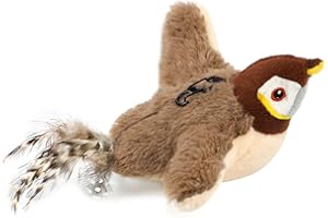 Nepfaivy Giocattoli Interattivi per Gatti - Uccello Giocattolo che Sbatte con Erba Gatta, Giocattolo Ricaricabile con Intelligenza che si Muove, Passero