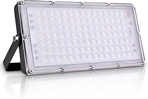 ‎BELLANNY Bellanny 100 W Outdoor Spotlight, 10000 LM, Super Bright, 3000 K Warm White Floodlight, IP65 Waterproof Spotlight, Floodlight, Security Lighting for Garden, Garage, Patios