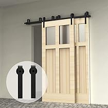 Binario Porta Scorrevole Bifold 102cm - Nero Per 2 Porte Fino 150kg