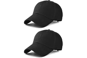 SEFIRST 2 Stück Baseballkappe für Herren und Damen, Baseball Cap Sonnenmütze Basecap, Baumwolle Cape, Verstellbar, Mütze für Outdoor Running Freizeit, Waschbare, Unisex, Einheitsgröße (Schwarz)