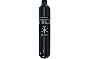 TUXING 30Mpa 4500Psi 0.5L 31Cu en 500cc Tanque HPA de Fibra de Carbono, Cilindro de Gas, Caza de Paintball para Pistola de Rifle de Aire PCP Daystate y Rosca FX M18 * 1.5