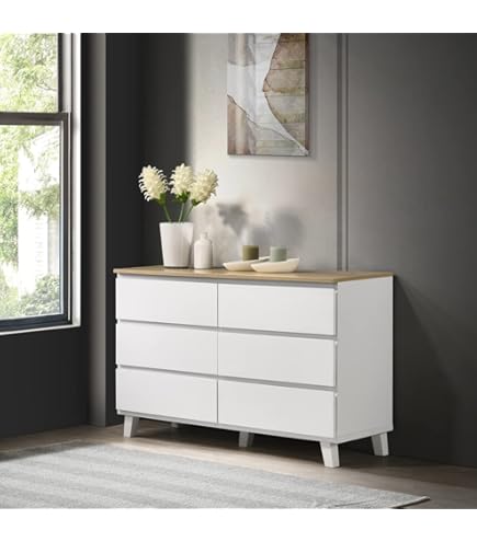 Home Box Vanilla Cody Chest of 5-Drawers With Hanger 118 x 119 x