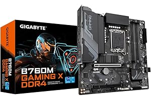 GIGABYTE B760M Gaming X DDR4 Carte mère - Prend en Charge Les processeurs Intel Core de 14e génération, VRM numérique 8+1+1 Phases, jusqu'à 5333MHz DDR4 (OC), 2xPCIe 4.0 M.2, LAN 2.5GbE, USB 3.2 Gen2
