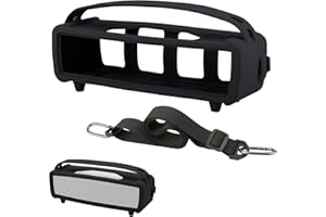 TXEsign Silicone Case Cover for Bose SoundLink Mini II Speaker, Travel Carrying Protective Pouch w Shoulder Strap Handle Anti-dust Plug for Bose SoundLink Mini (Black)(Speaker Not Included)