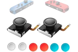 RunSnail for GuliKit TMR Joystick pour JoyCon 2Pcs, sans Dérive, Haute Précision, Electromagnétique TMR Joycon Joystick, 4 Capuchons Joysticks Colorés, Compatible avec Switch/Switch OLED/Switch Lite