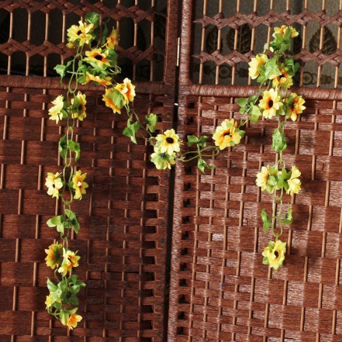 StillCool® shifashionshop Künstliche Sonnenblumen Girlande-Silk Blumen-Rebe für Valentine Haupthochzeits-Garten-Dekoration Hochzeitsveranstaltung , Party, Feier, Supermarktgang, Treppenhaus oder Arch - 5