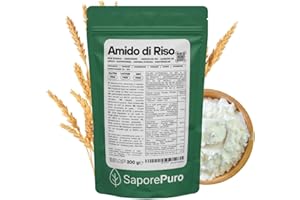 SaporePuro Amido di Riso Nativo 200 g – 100% Italiano, Senza Glutine, Ideale per Cosmetica Naturale, Dolci e Salse